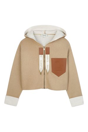 beige cotton cardigan LANVIN KIDS | N30265P51
